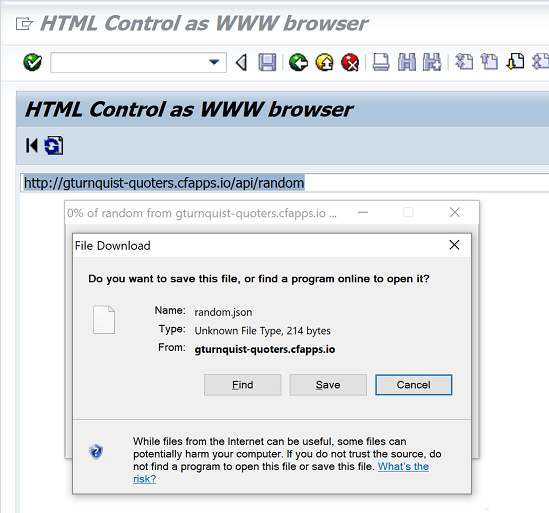 Test SAP HTTP Connection with SAPHTML_DEMO1