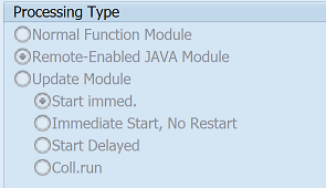 Remote enabled JAVA module settings