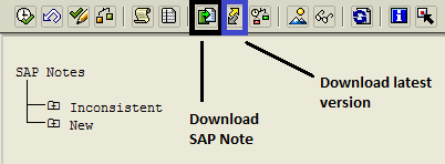 Icon used to download SAP Note within SNOTE