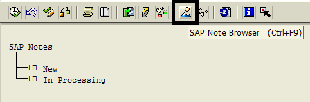 Icon used to execute SAP Note Browser report within SNOTE