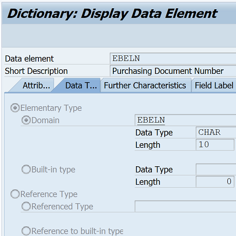 SAP data elements